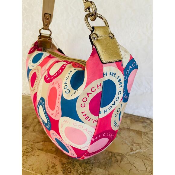 Vtg COACH Purse Poppy Large Hobo Shoulder Bag F15166 - Picture 4 of 9